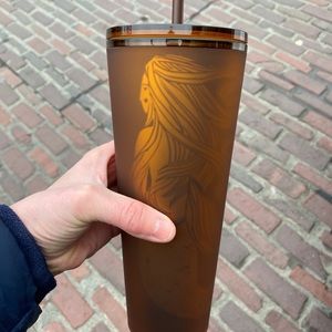 NWT! Starbucks Pike Place Siren Soft Touch Amber Tumbler - Cold Cup - 24oz